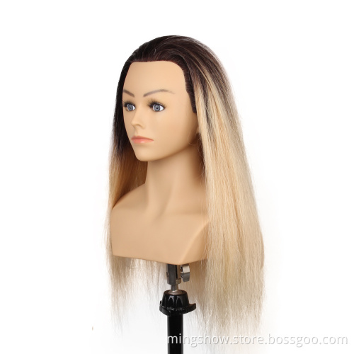 mannequin with human hair training dummy head